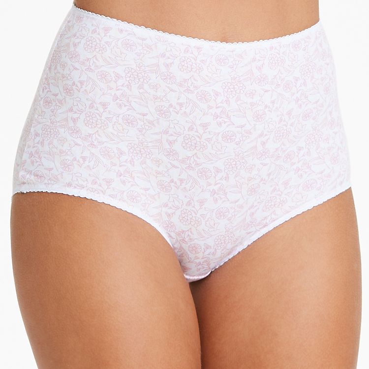 5 Pack High Leg Print Knickers, Brand : Matalan, Color: Pink, Size: 12